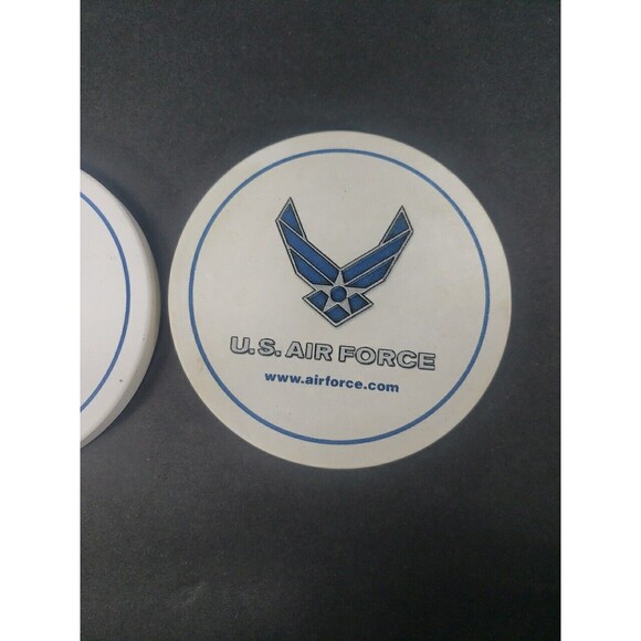 Coasters U.S. Air Force Logo Hot Cold Drinks Blue White Set of Two Foam Back - Picture 3 of 16